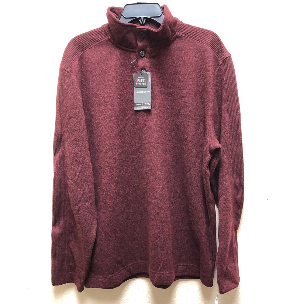 Van Heusen Sweater Pullover Burgundy - Picture 2 of 4